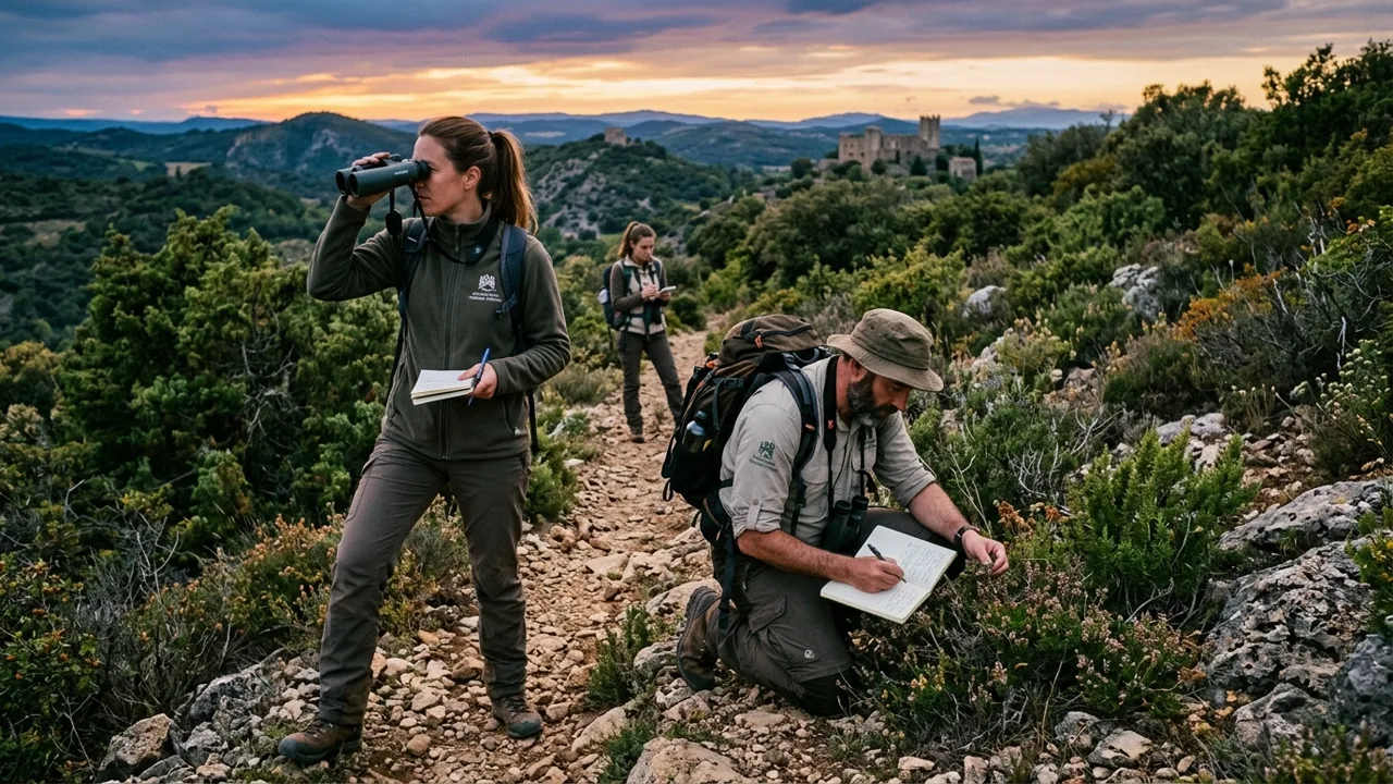 Relevé naturaliste et observation ornithologique dans le parc boisé