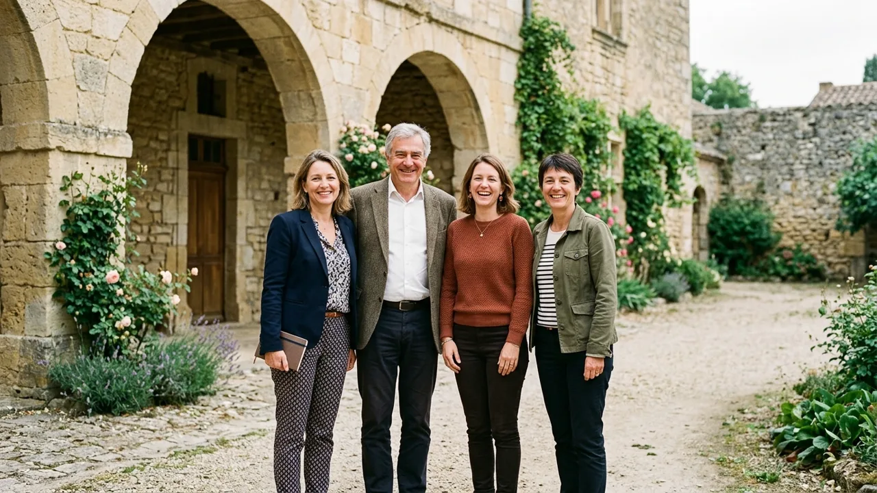 Membres du bureau de l'Association Château d'Assas réunis au siège social